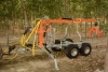Factory price 450 log trailer with crane 