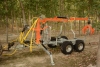 Factory price 450 log trailer with crane 